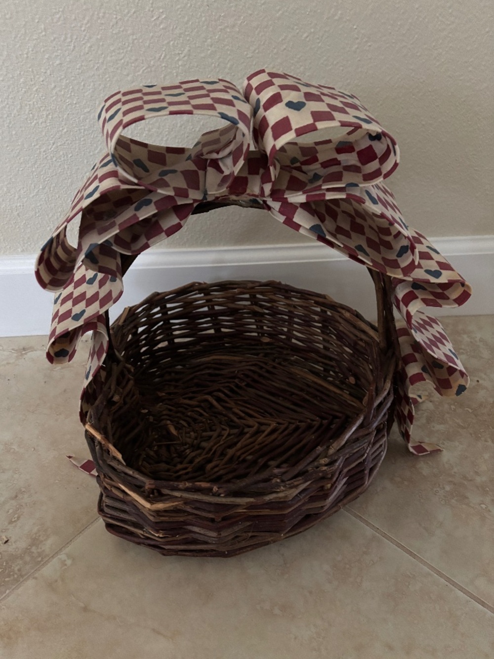 Heart Shaped Basket with Bow